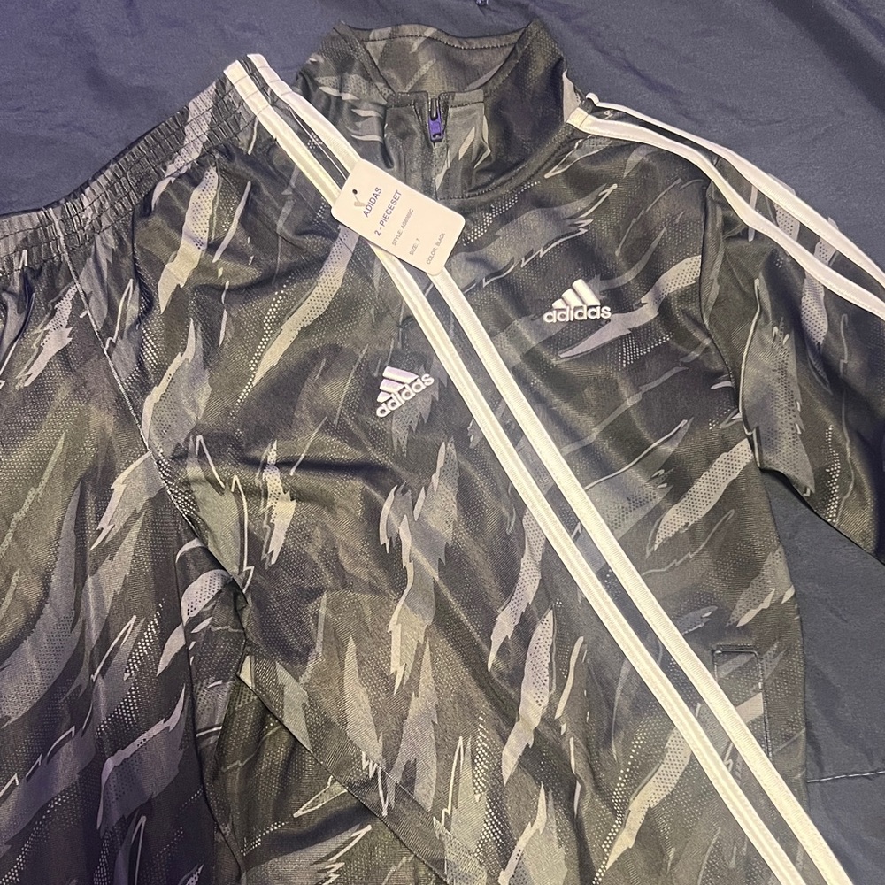 Adidas Gray Camouflage Track Suit